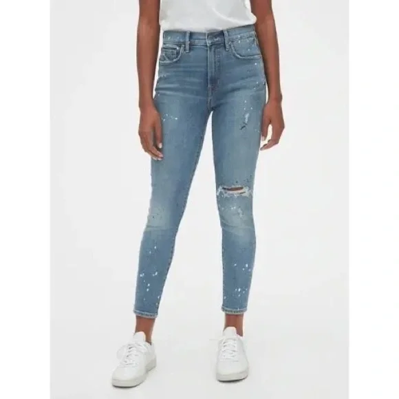 Gap True Skinny Paint Splatter Jeans - Picture 1 of 6